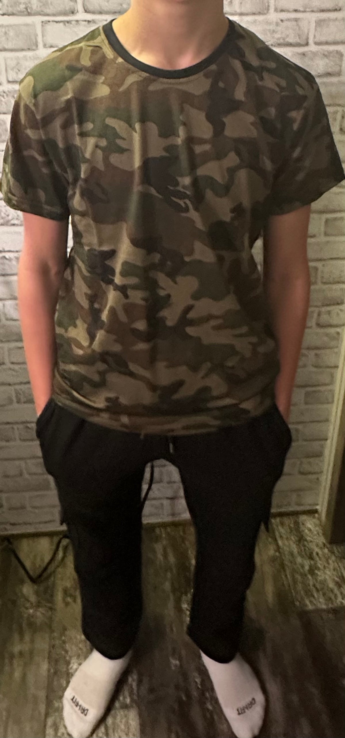 Men's Camo Printed Short Sleeve Crew Neck Tee