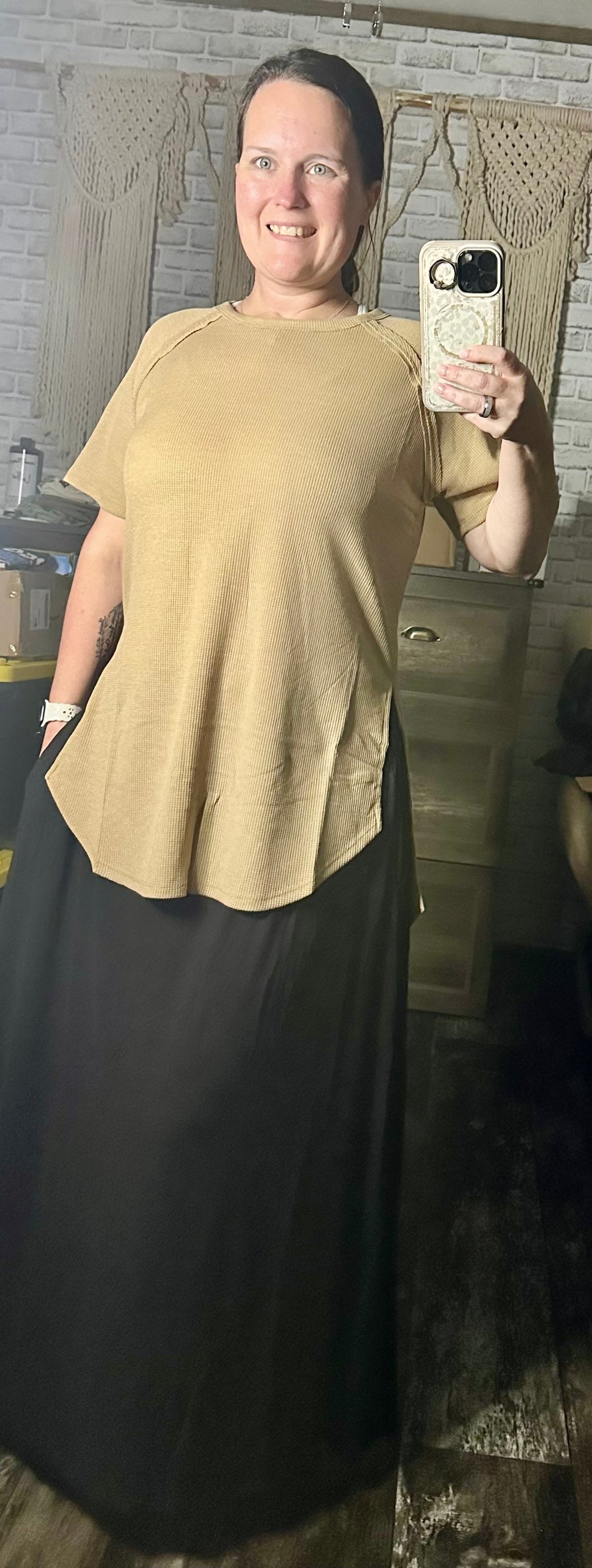 MELAGE BABY WAFFLE SHORT SLEEVE TOP