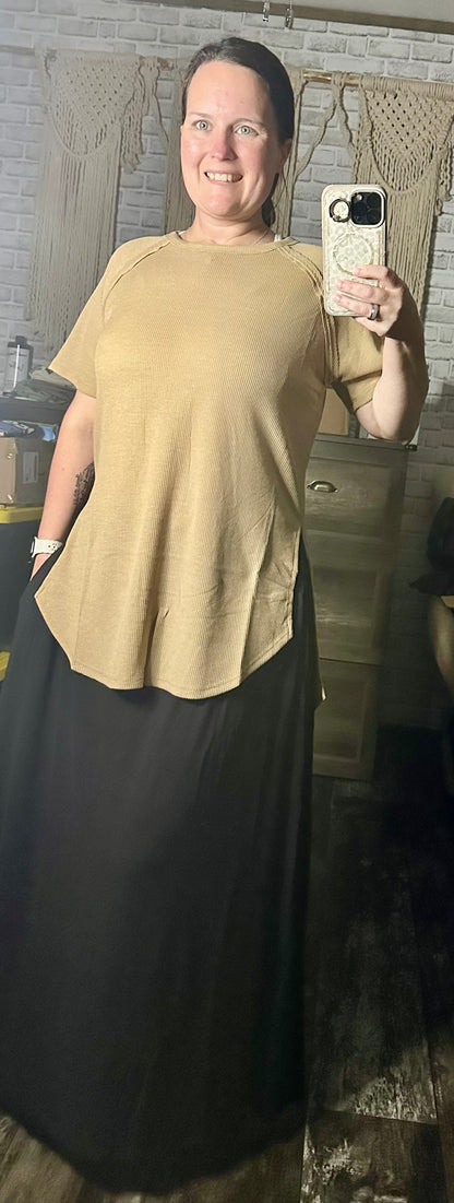 MELAGE BABY WAFFLE SHORT SLEEVE TOP