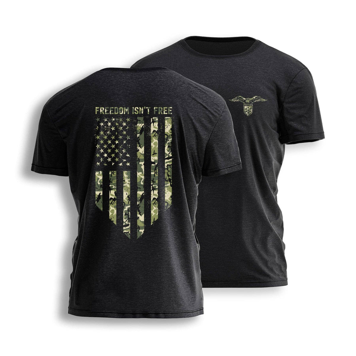 FREEDOM ISN'T FREE CAMO Flag Tee