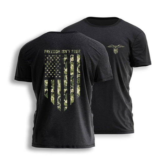 FREEDOM ISN'T FREE CAMO Flag Tee