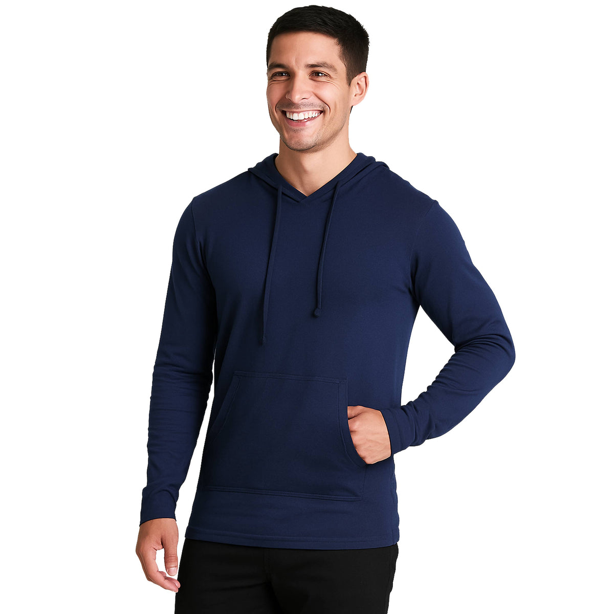 Leichter lässiger Herren-Kapuzenpullover mit Kordelzug und Tasche