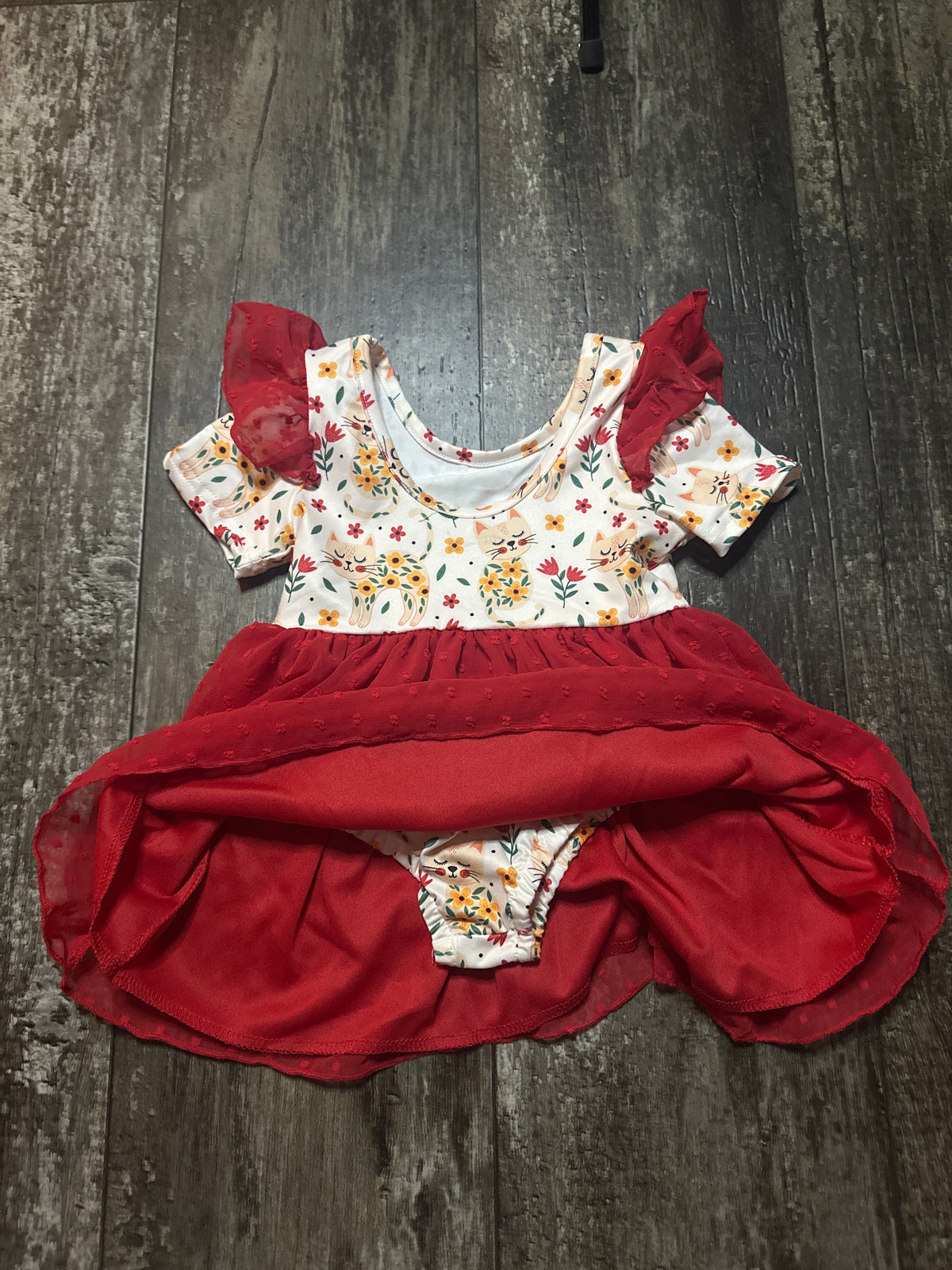 Leotard Red Cats 2T - Adorable Comfort for Little Movers