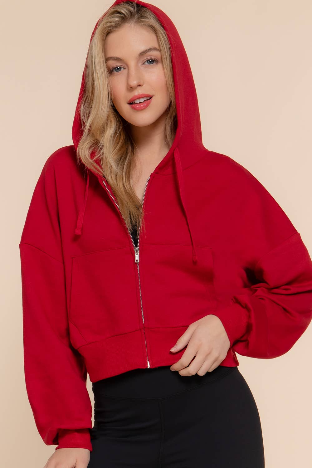 Long Sleeve Hoodie French Terry Zip Up Jacket