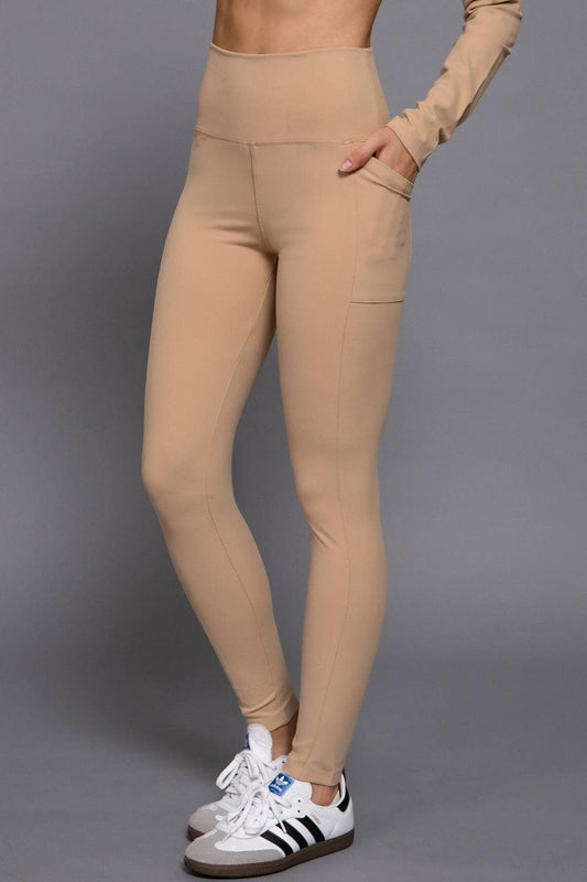 Waist Band Workout Leggings with Pocket