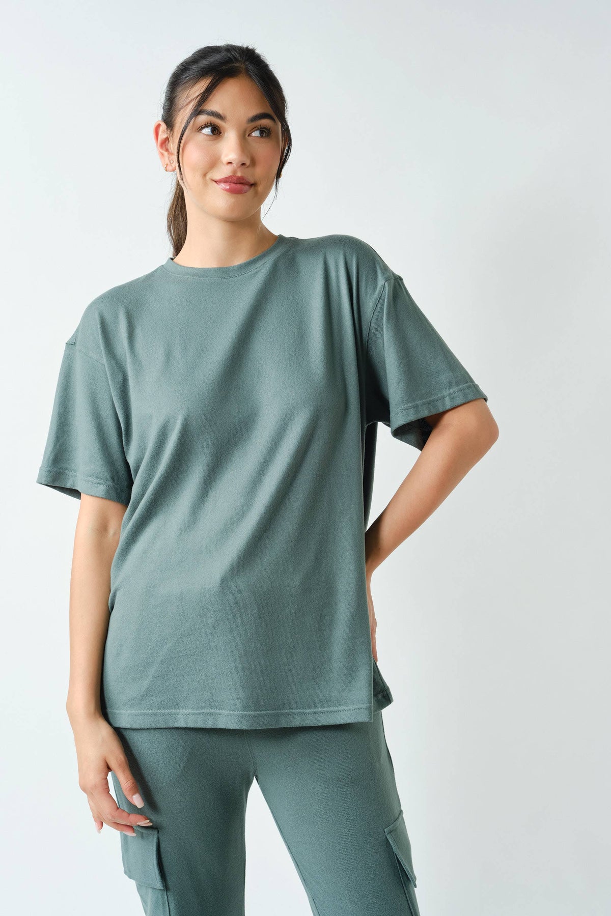 Brushed Hacci Oversized Boyfriend Tee
