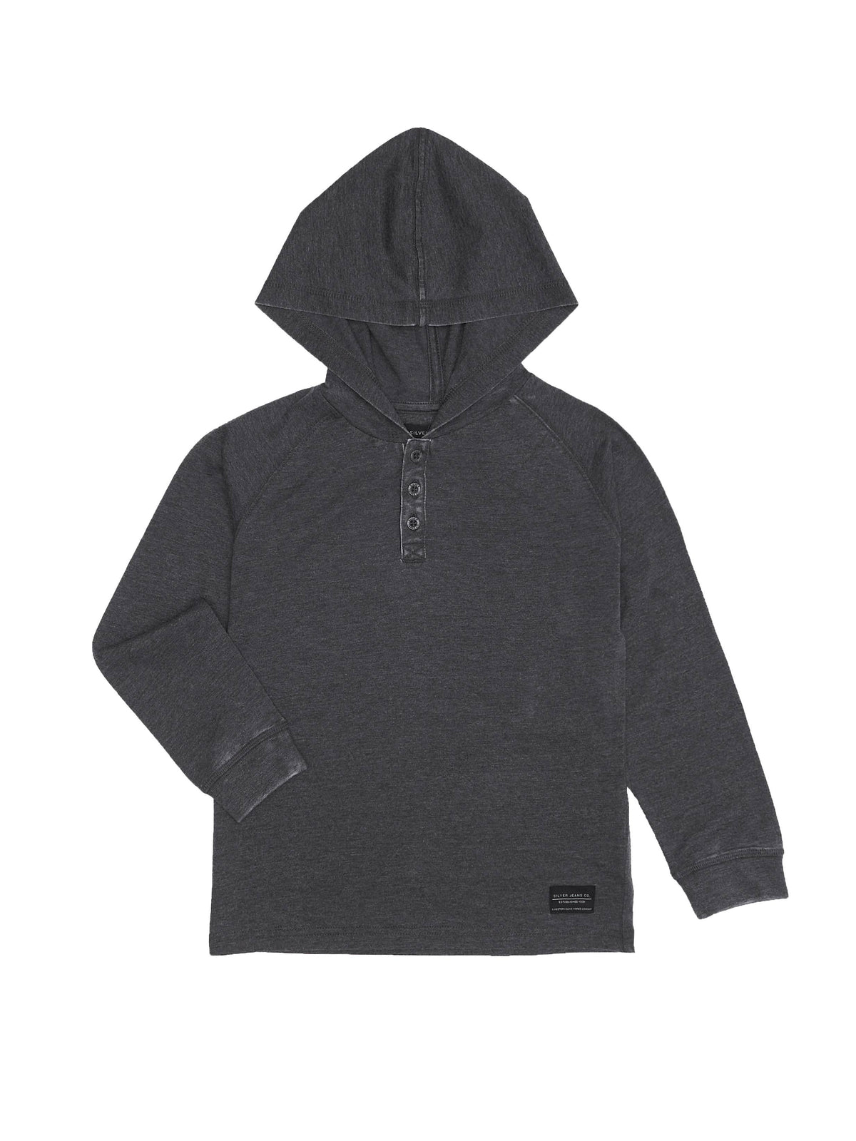 BOYS' ACID WASH HENLEY HOODIE