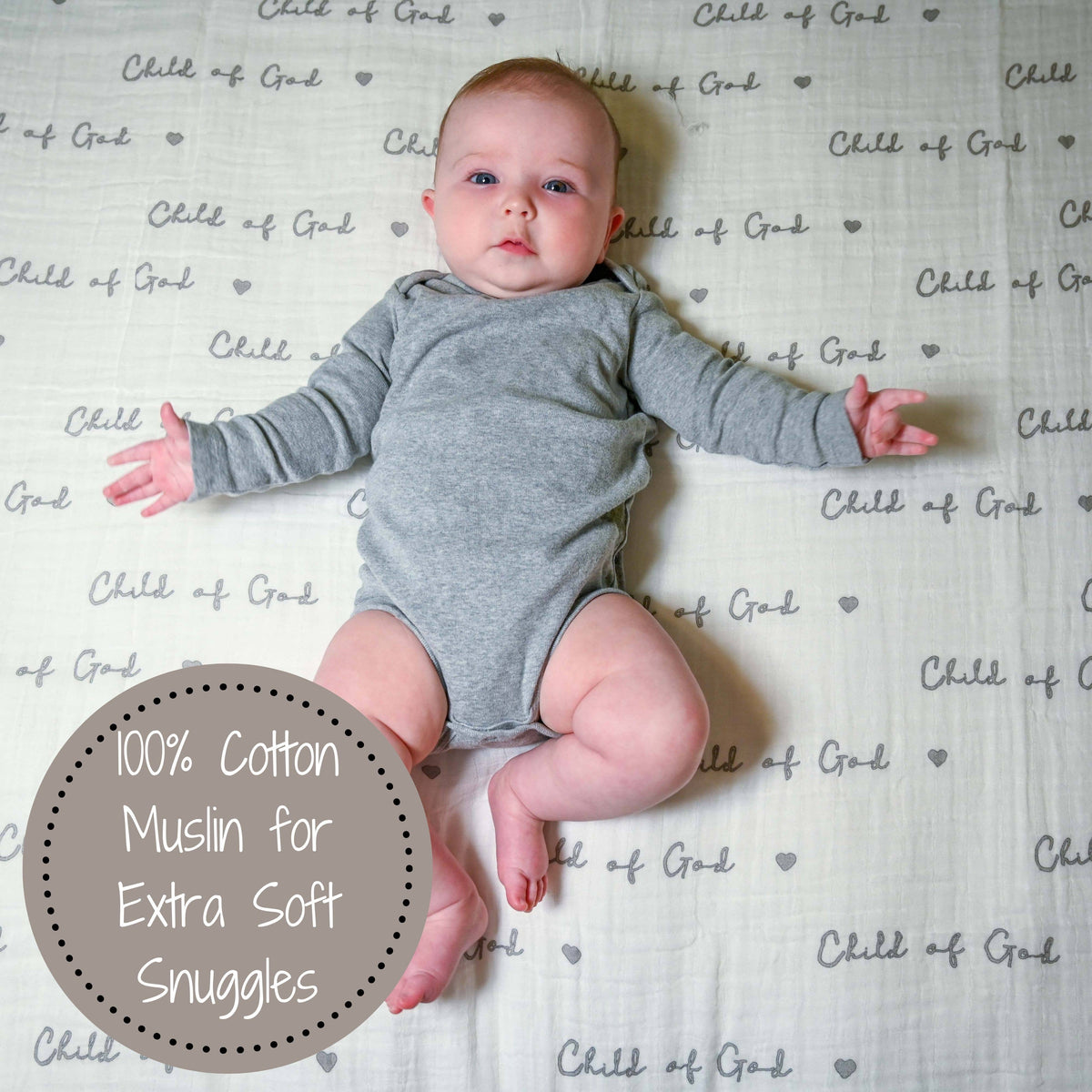 Baby Musselin Puckdecke 120x120 Kind Gottes