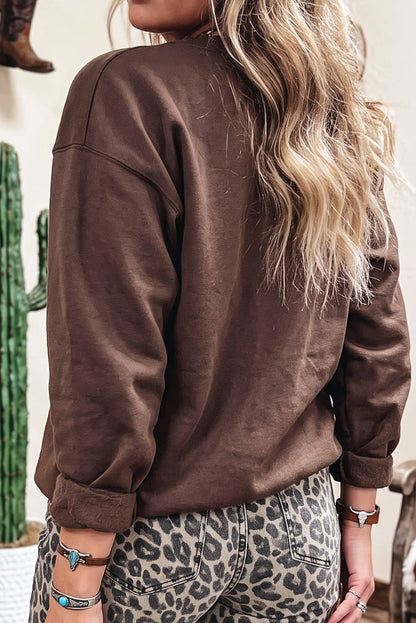 Striped PRAY Embroidered Patch Western Sweatshirt