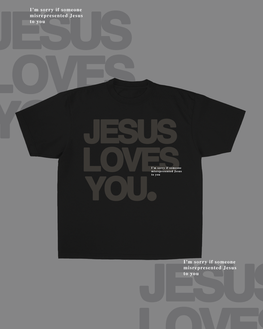 Monochrome "I'm Sorry" Crewneck T-Shirt – Jet Black