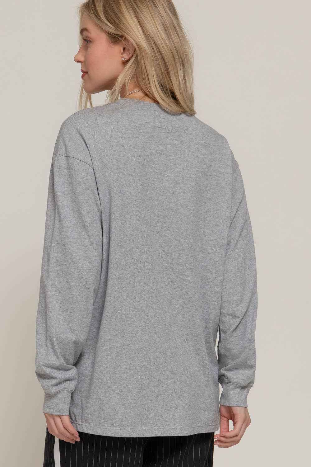 Long Sleeve Round Neck Cotton Tee