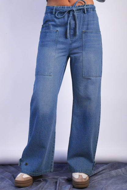 Wide Leg Washed Denim Jean - Effortless Style and Comfort