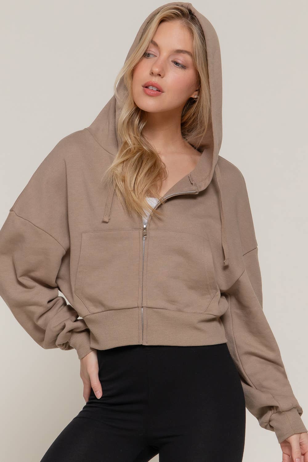 Long Sleeve Hoodie French Terry Zip Up Jacket
