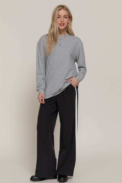 Long Sleeve Round Neck Cotton Tee
