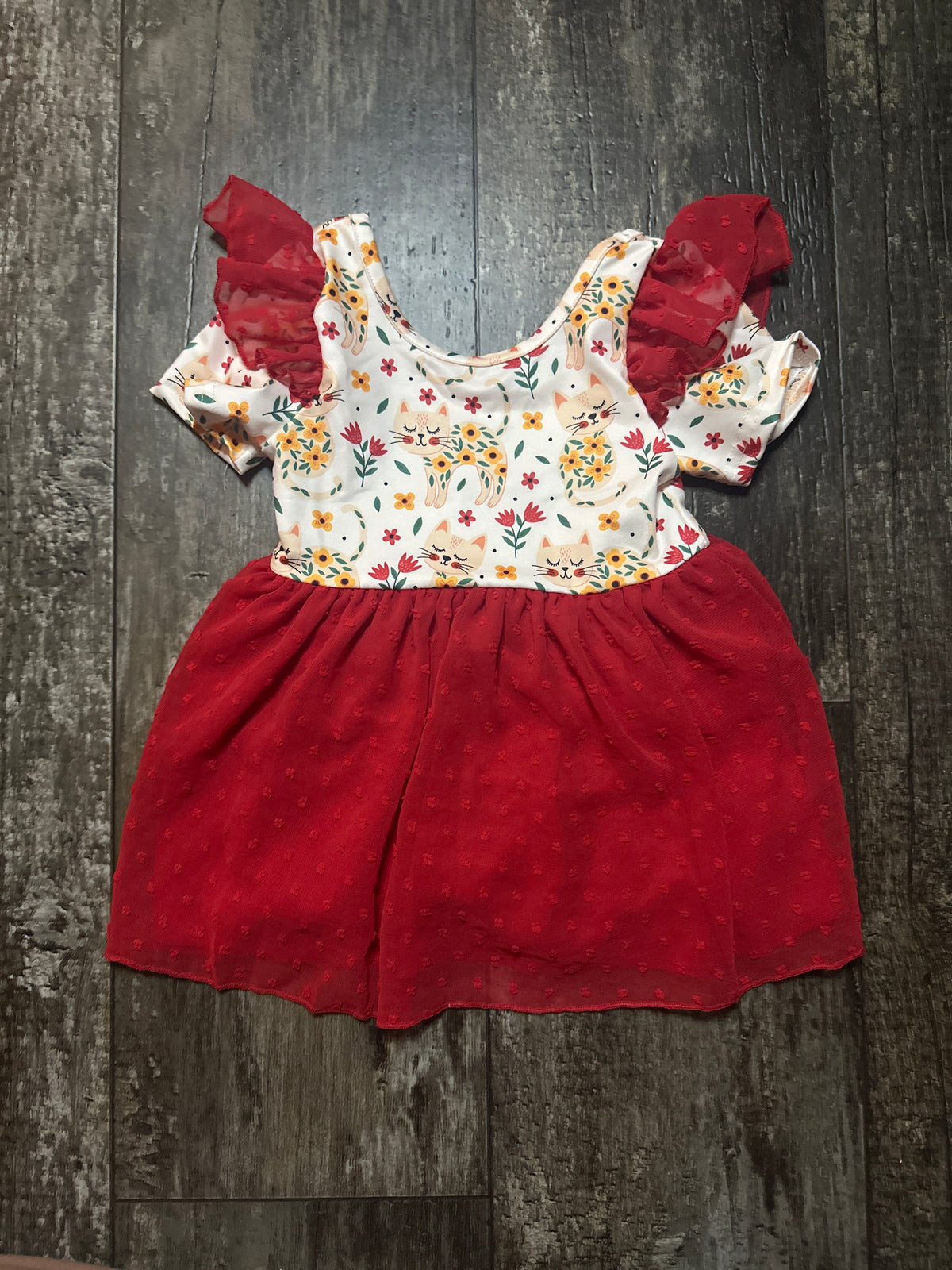 Leotard Red Cats 2T - Adorable Comfort for Little Movers