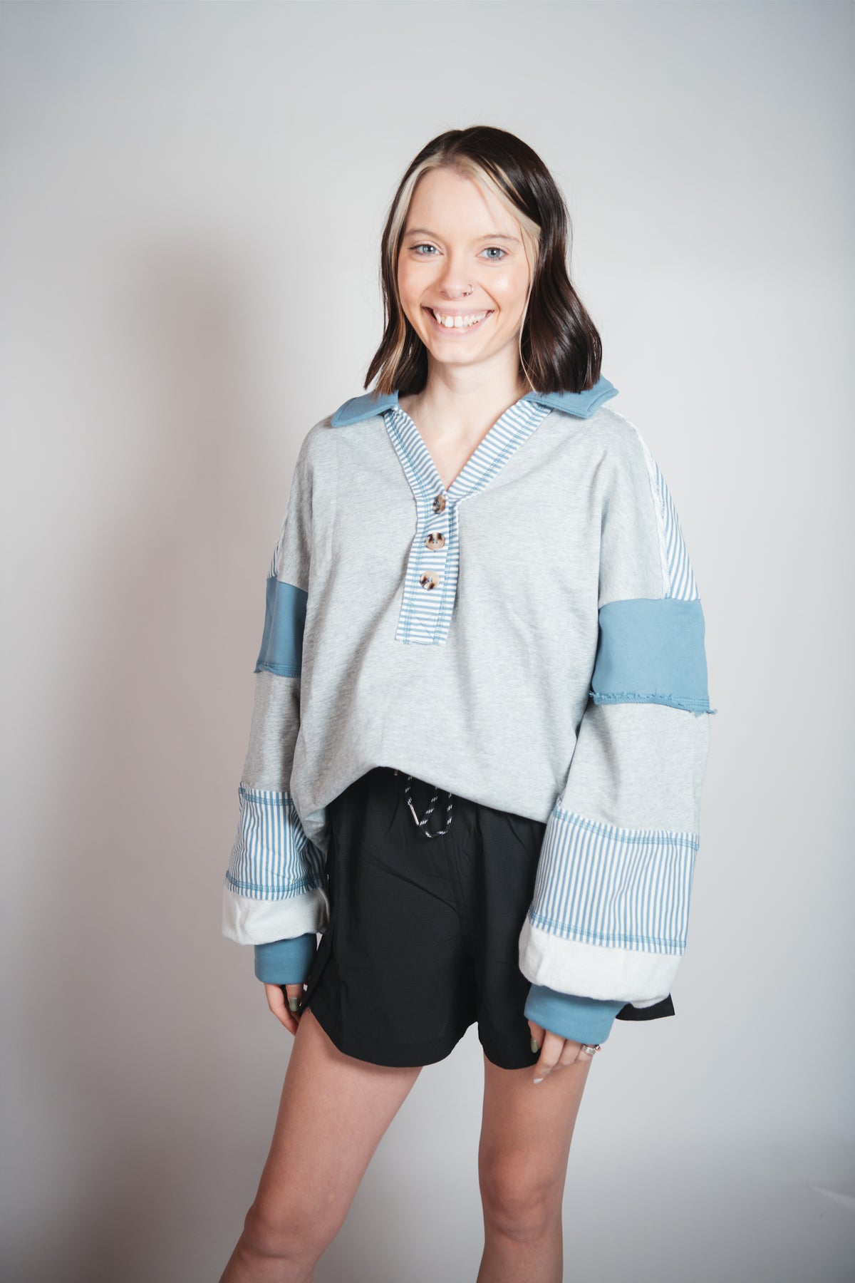 Color Block Oversized Casual Knit Top