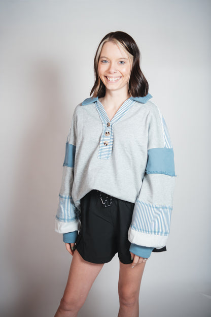 Color Block Oversized Casual Knit Top