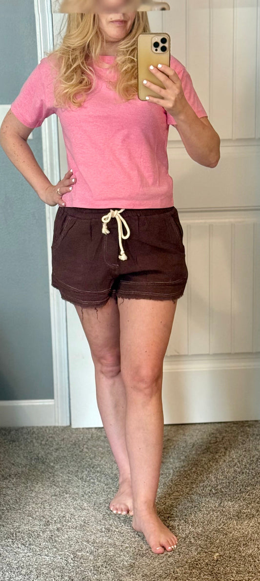 COTTON CREW NECK SHORT SLEEVE CROPPED T-SHIRT