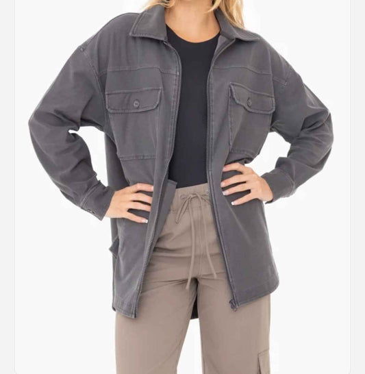 Mono B Oversized Cotton Blend Shacket