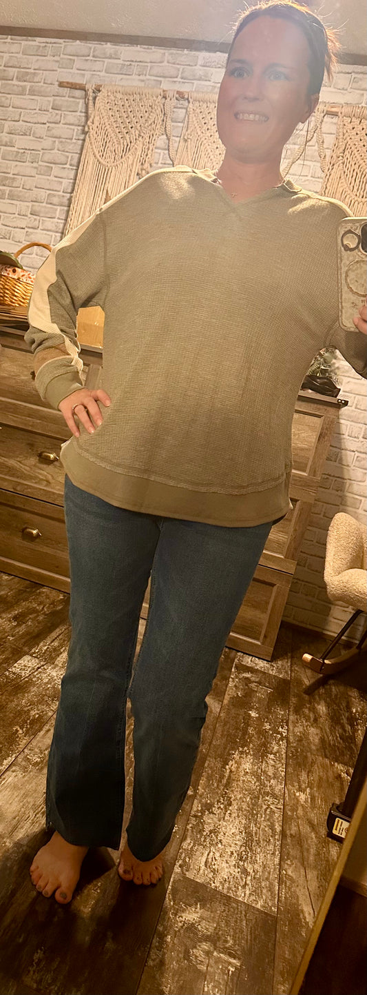 Women's Waffle Knit Pullover Sweater