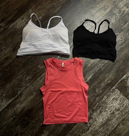 Round Neck Removable Bra Cup Twisted Back Cami Top