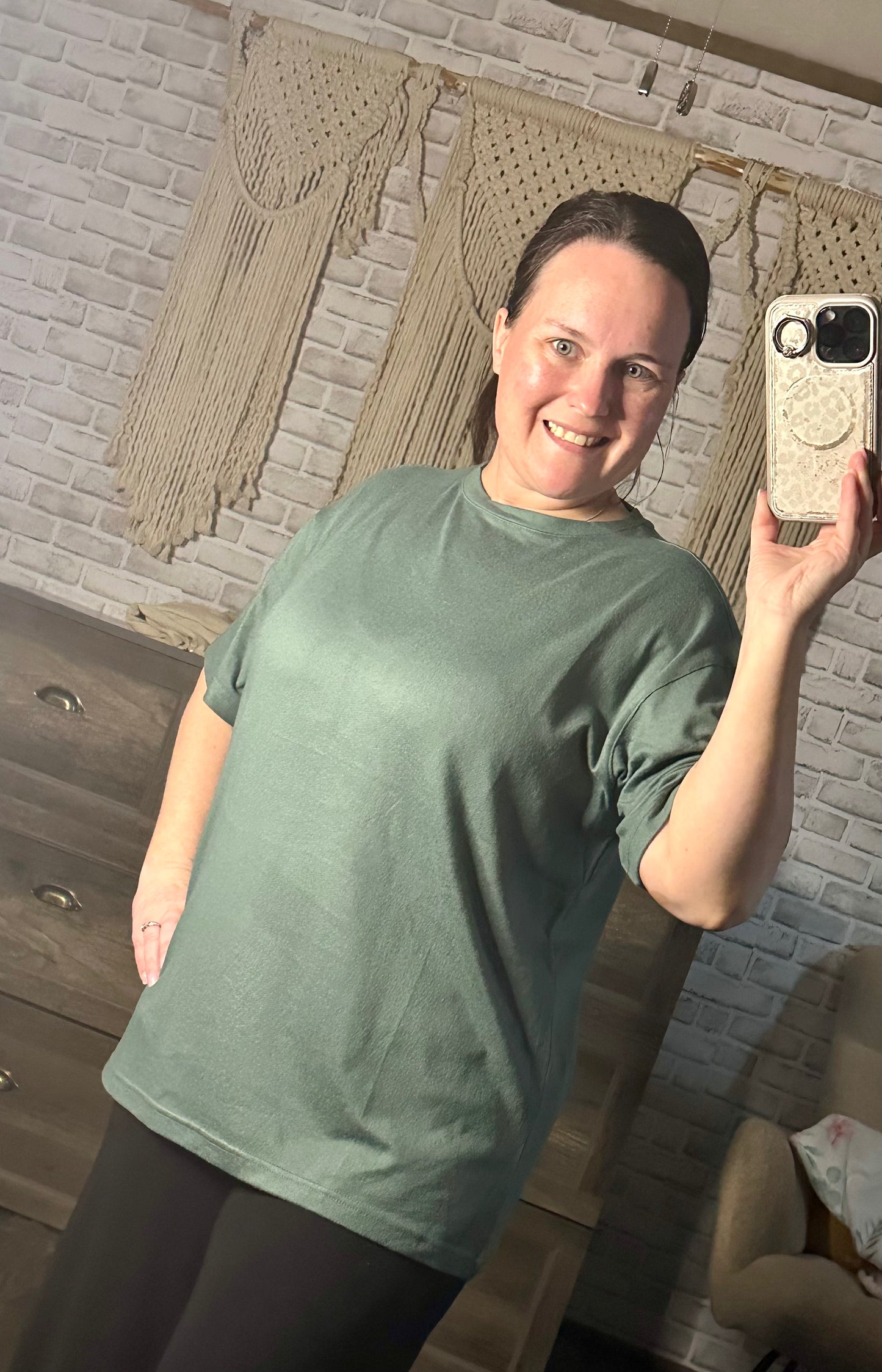 Brushed Hacci Oversized Boyfriend Tee