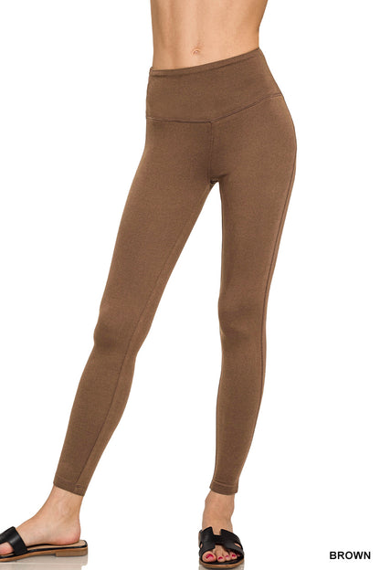 BRUSHED DTY MICROFIBER FULL LENGTH LEGGINGS
