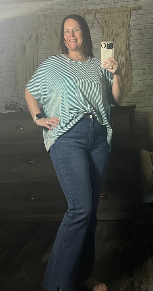 VERY JEAN Washed Denim Bootcut Pants