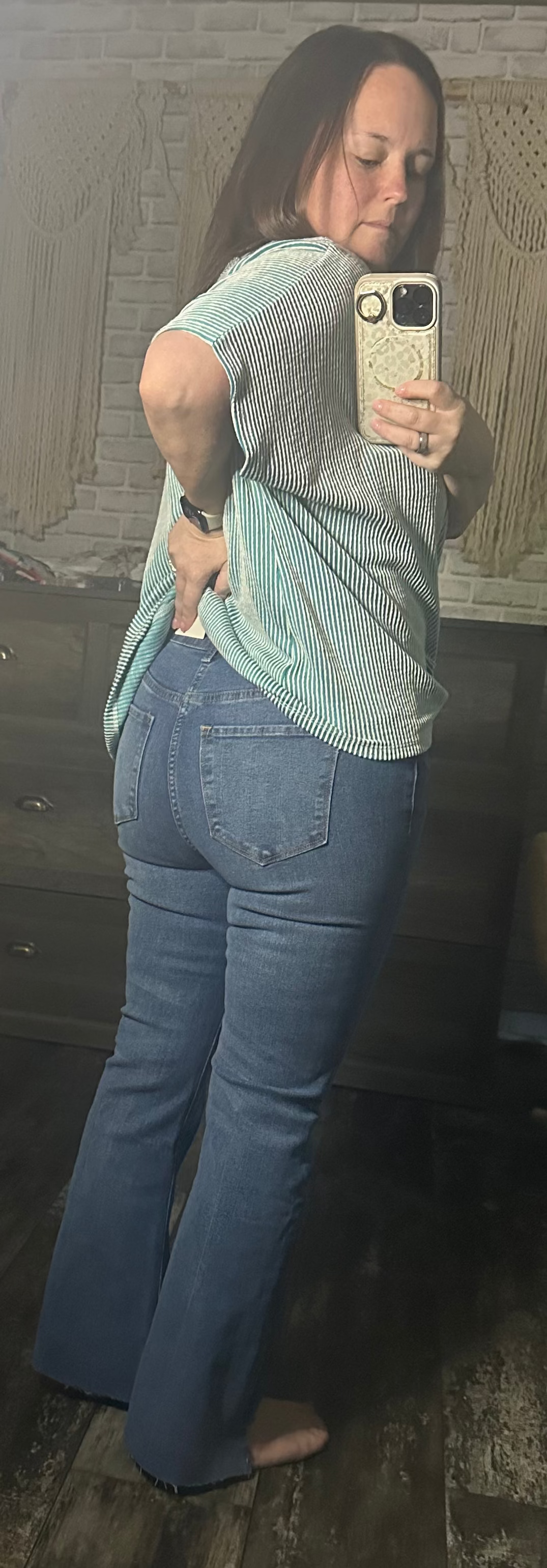 VERY JEAN Washed Denim Bootcut Pants
