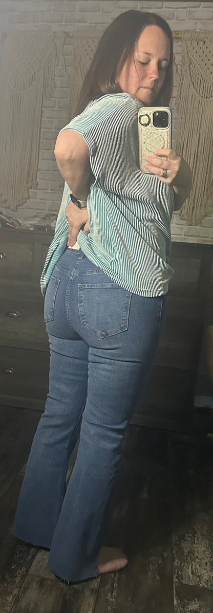 VERY JEAN Washed Denim Bootcut Pants