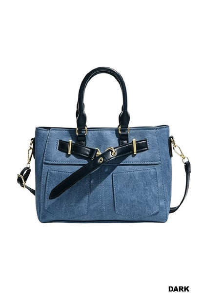 DENIM POCKET PATCH TOTE BAG
