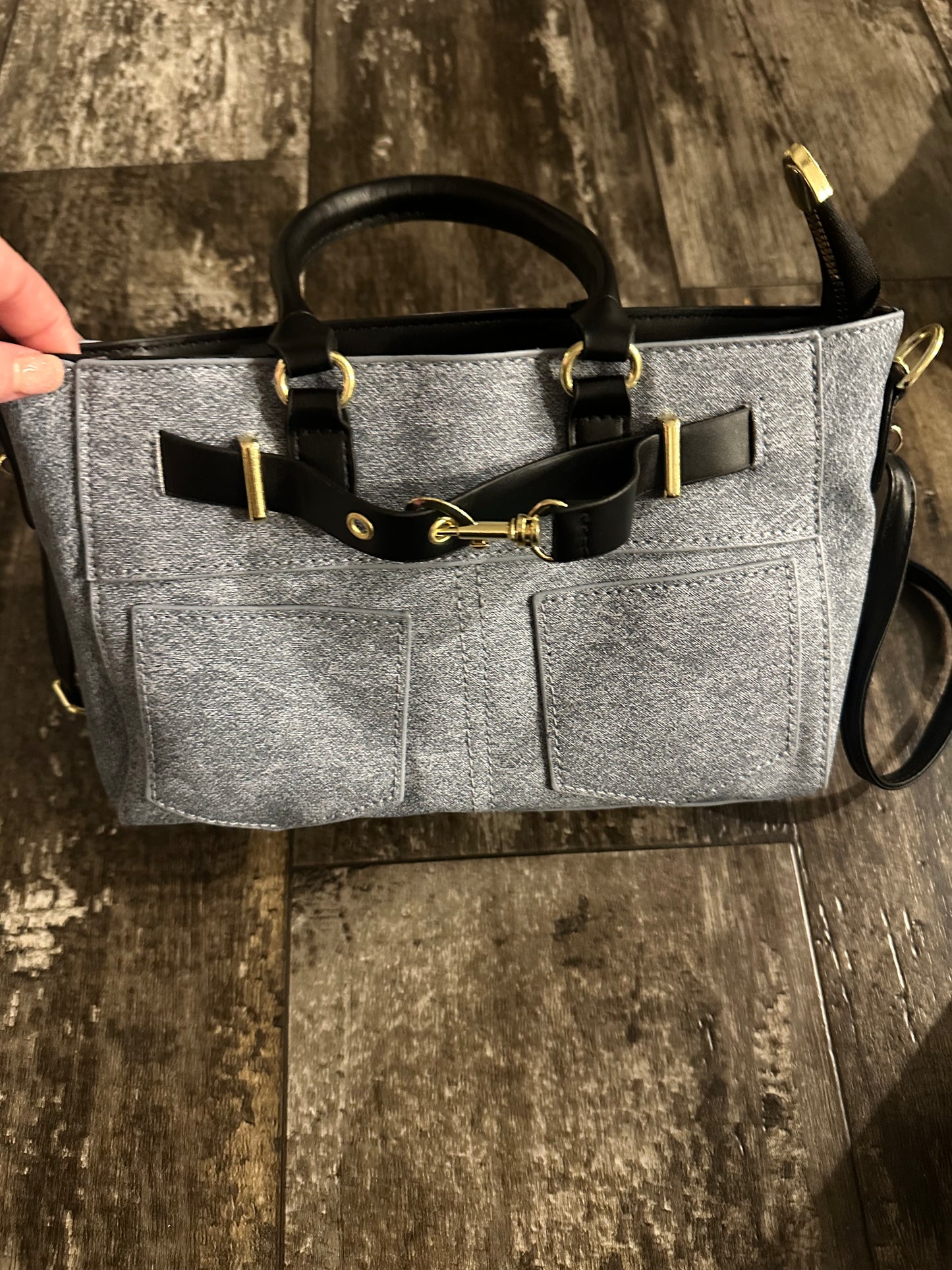DENIM POCKET PATCH TOTE BAG