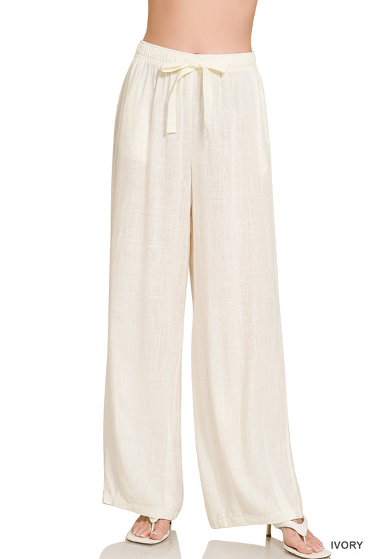 Linen Drawstring Pants