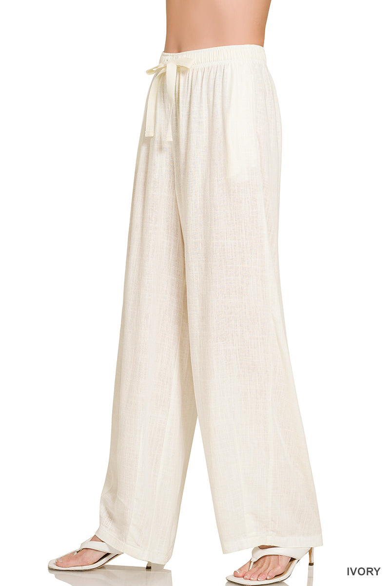 Linen Drawstring Pants