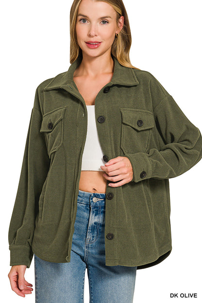 Oversized fleece shacket