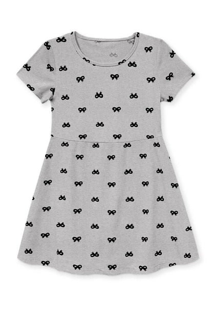 Skaterkleid mit Schleifendruck (kurze Ärmel)