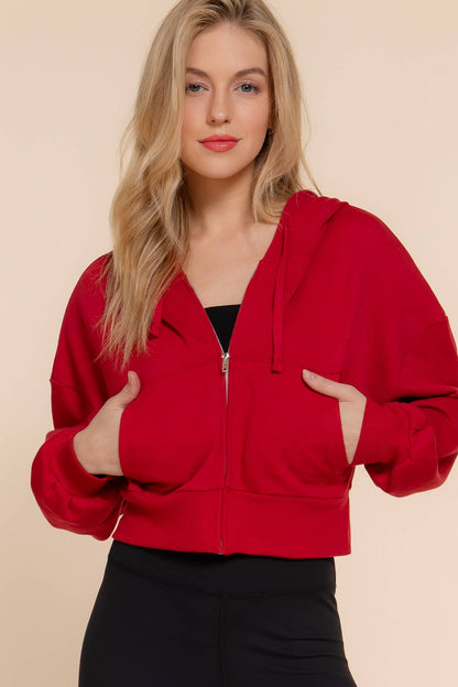 Long Sleeve Hoodie French Terry Zip Up Jacket