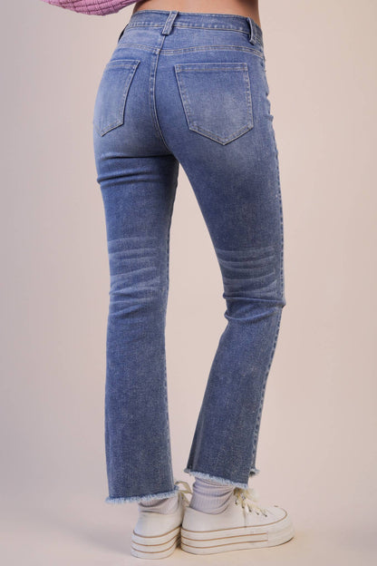 VERY JEAN Washed Denim Bootcut Pants