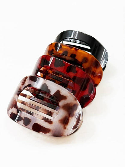 Leopard Combination of French Design Flat Hair Claw Clips